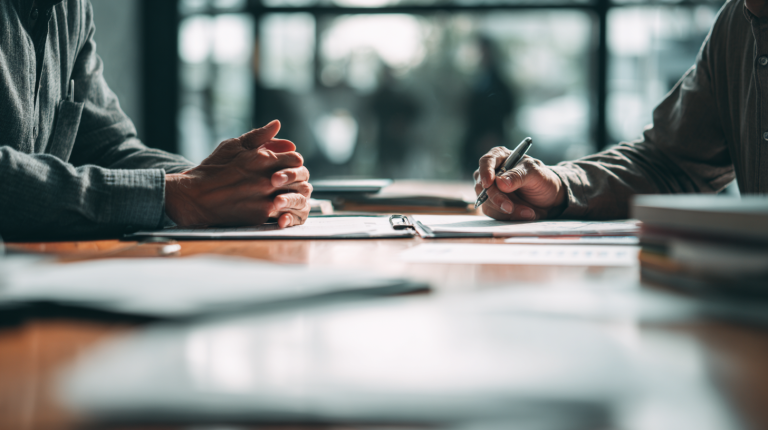 Entretien professionnel entre un salarié et son manager évoquant une augmentation de salaire individuelle