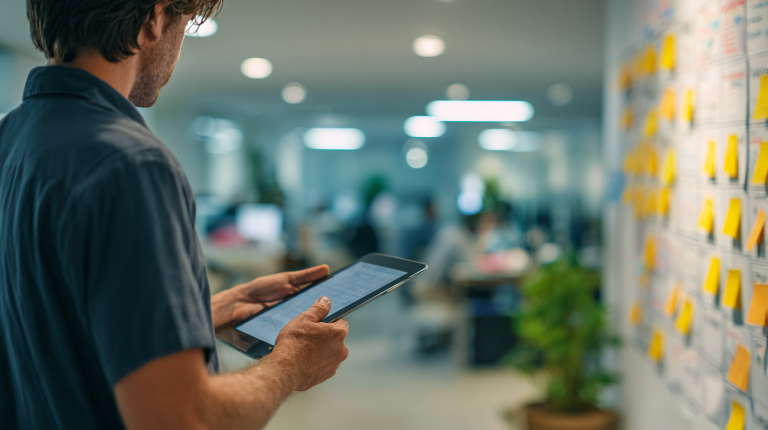 Planning de travail en 12 heures affiché sur tablette avec organisation des jours travaillés
