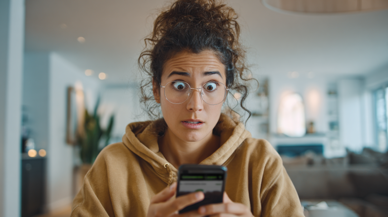 Virement bancaire inconnu affiché sur un smartphone, suscitant doute et inquiétude face à une possible erreur ou fraude bancaire